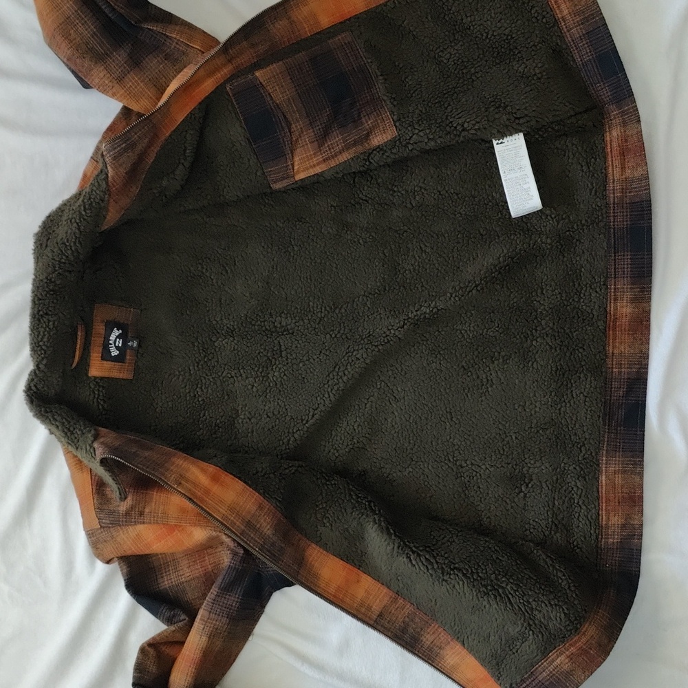 191. Billabong Barlow Sherpa Lined Jacket | Color: Java - Picture 7 of 8